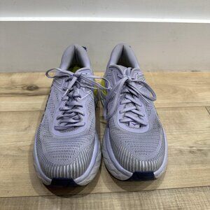 Hoka One One Bondi 7‎ Shoes Mens Size 10 Purple Yellow Running Athletic Sneakers